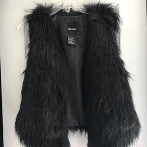 Solid Black Fur Vest